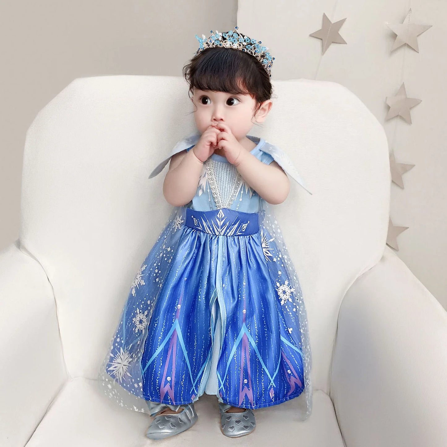 Frozen 2 Princess Costume for Baby Girl Elsa Costume for Toddlers Dress up Halloween Birthday Cosplay with Accessories