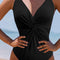 Twisted Crisscross V-Neck One-Piece Swimwear