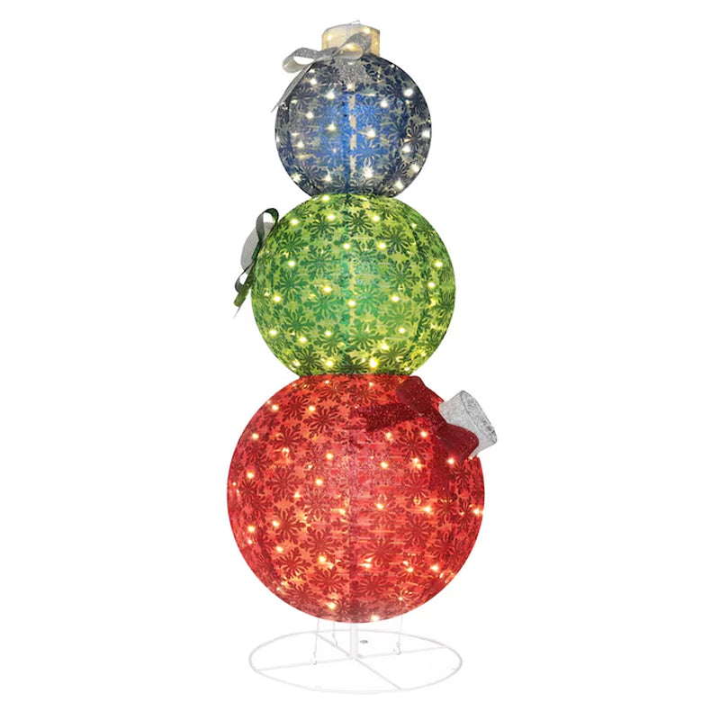 63-In Ornament Free Standing Decoration with White LED Lights