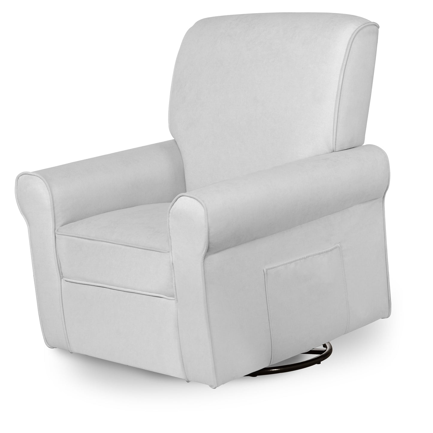 London Upholstered 360 Swivel L Glider I Rocker I Nursery Glider I Durable Soft Fabric in Gray Finish