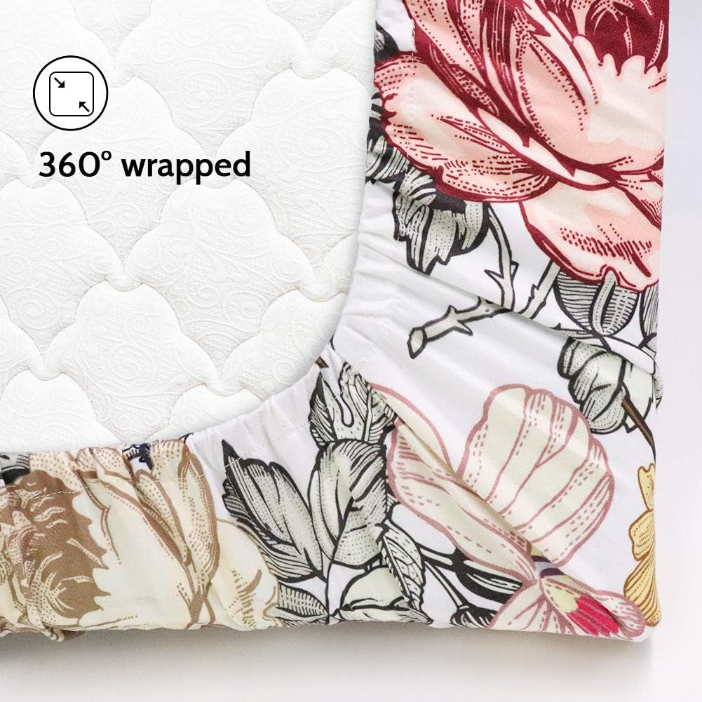 Crib Sheets for Girls Boys Neutral Baby Crib Fitted Sheets, 52 X 28-Inch Ultra Soft Snug Fits for Standard Crib & Toddler Mattress, Daisy Floral