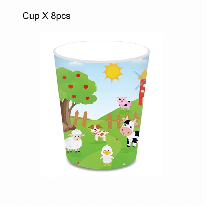 Farm Cow Theme Birthday Party Animal Party Cow Decoration Disposable Cups Plates Flags Tablecloth Baby Shower Balloon Decoration