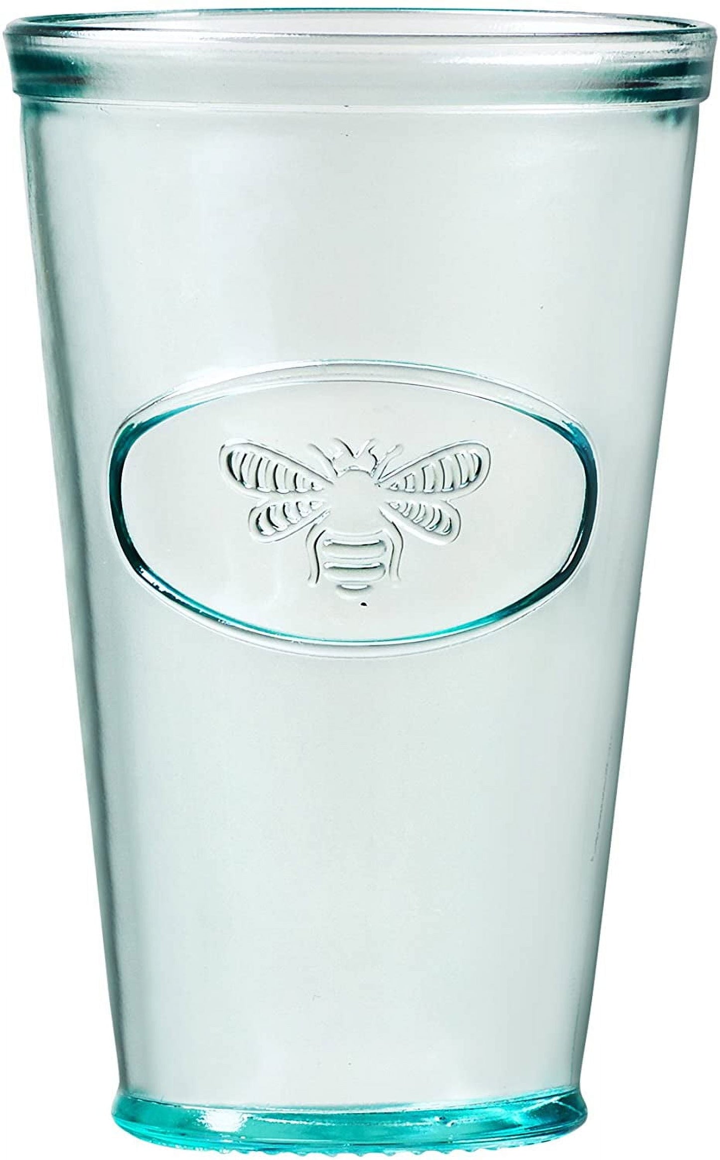Bee Relief Recycled 16 Oz Italian Hiball Drinking Glass - Clear Green