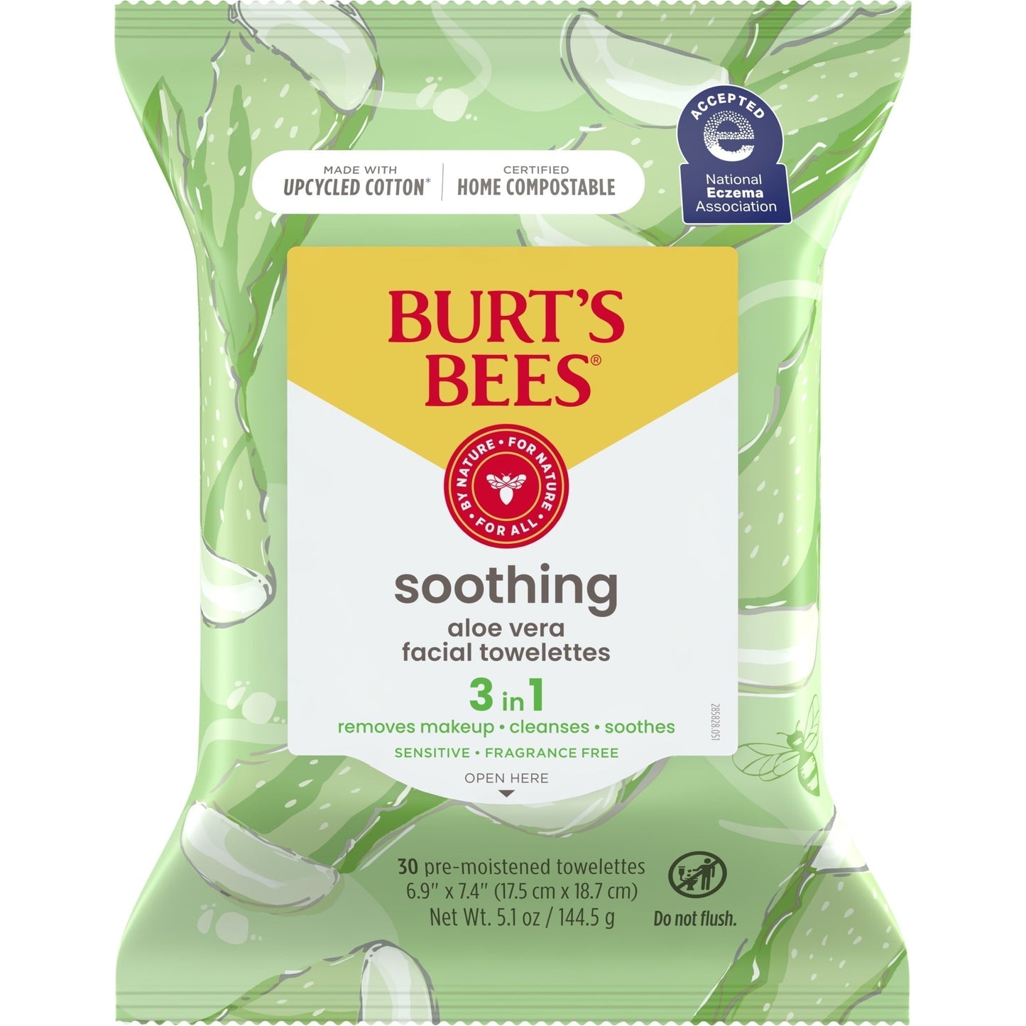 Soothing Facial Towelettes with Aloe Vera, 30 Ct. Package