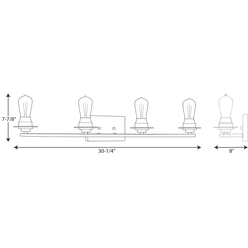 Debut Collection 4-Light Graphite Farmhouse Bath Vanity Light