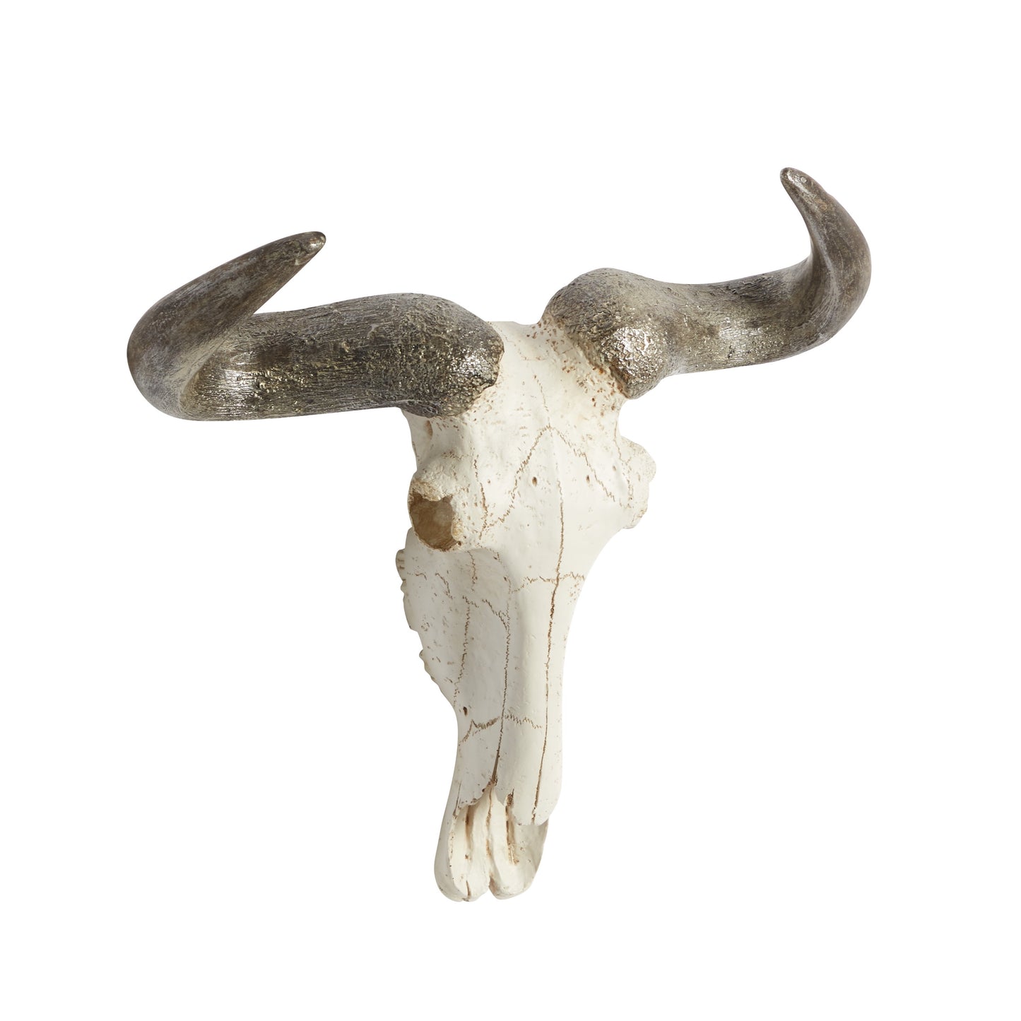White Polystone Skull Cow Wall Decor