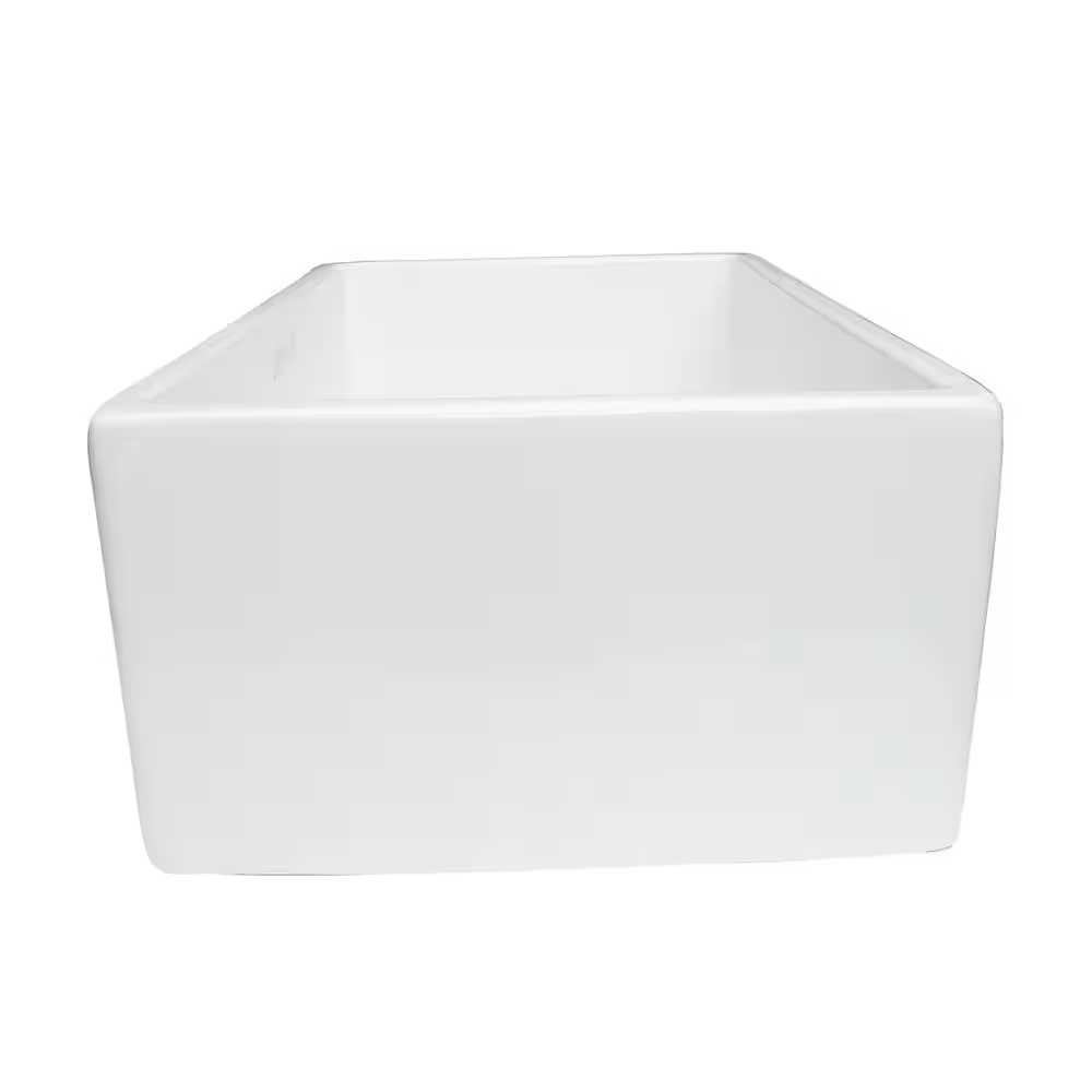Delia Farmer Sink Fireclay 29 In. 0-Hole Single Bowl Kitchen Sink in White