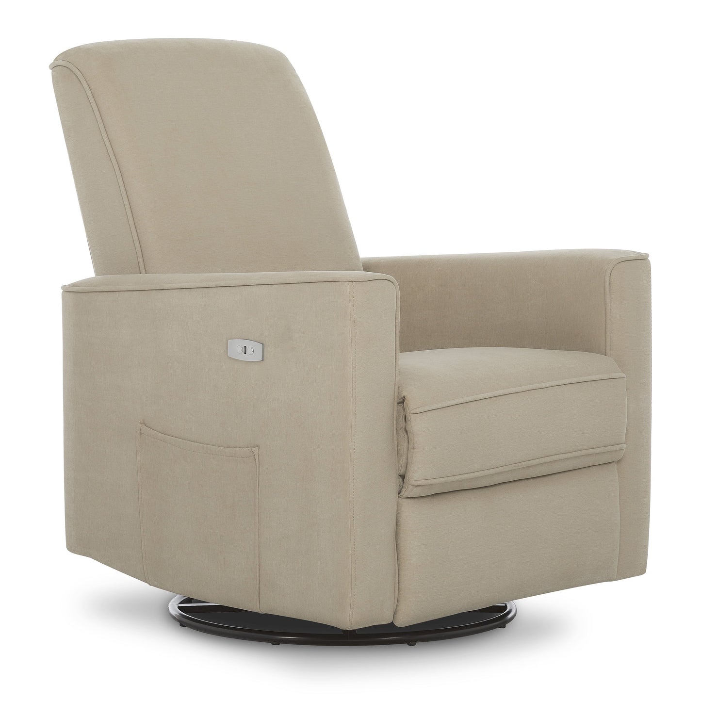Evolur Harlow Power Recliner Glide Rocker with USB Port, Misty Grey, Greenguard Gold Certified