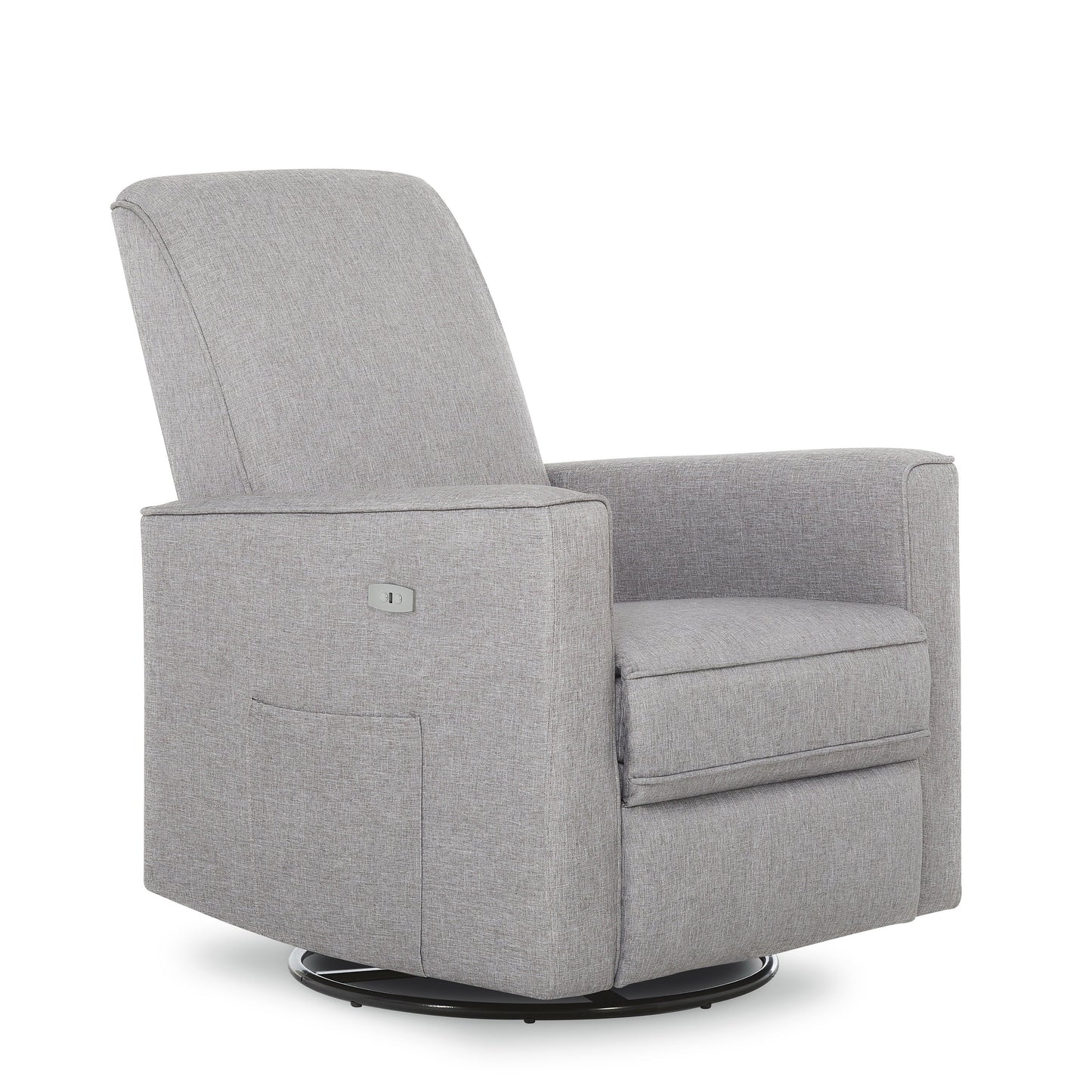 Evolur Harlow Power Recliner Glide Rocker with USB Port, Misty Grey, Greenguard Gold Certified