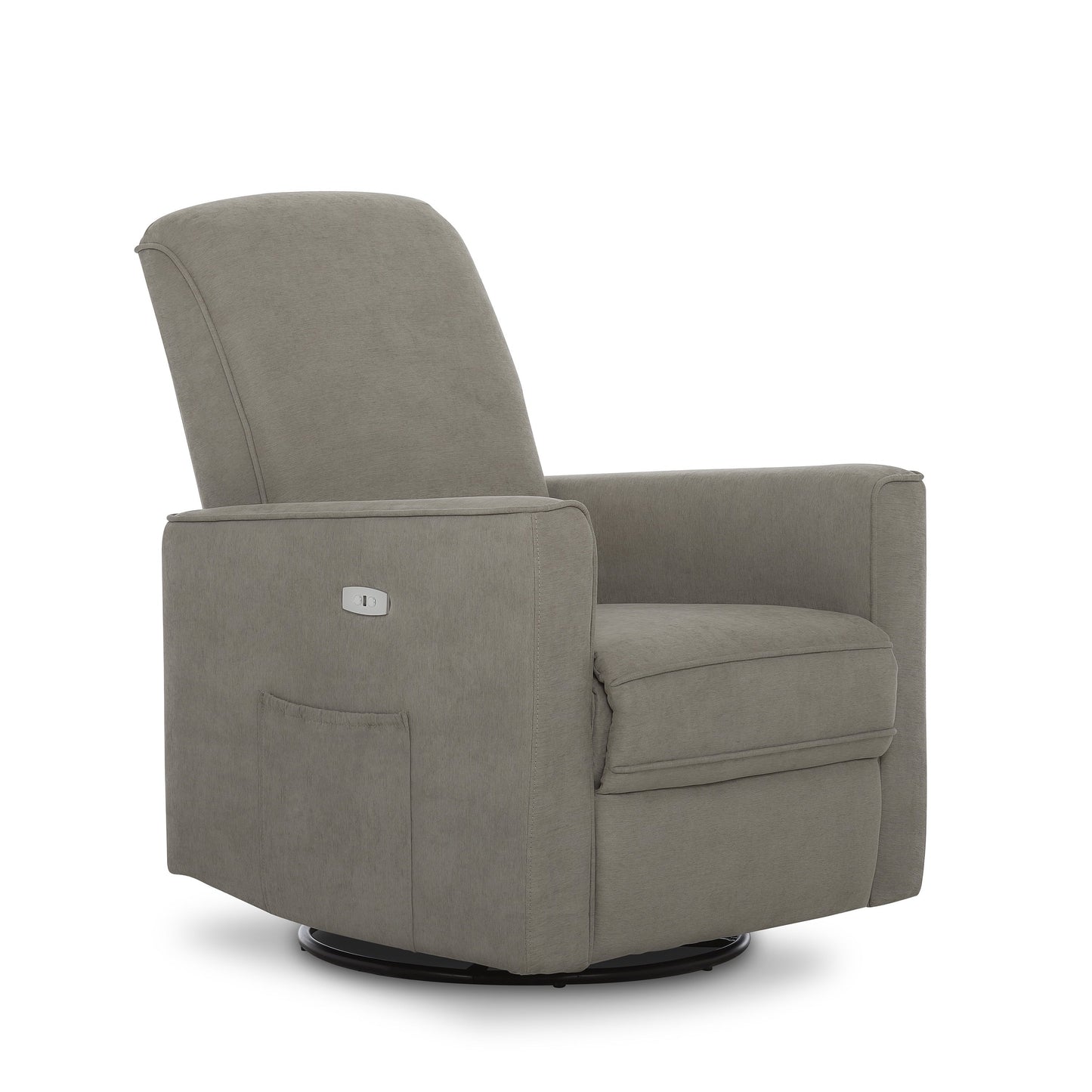 Evolur Harlow Power Recliner Glide Rocker with USB Port, Misty Grey, Greenguard Gold Certified