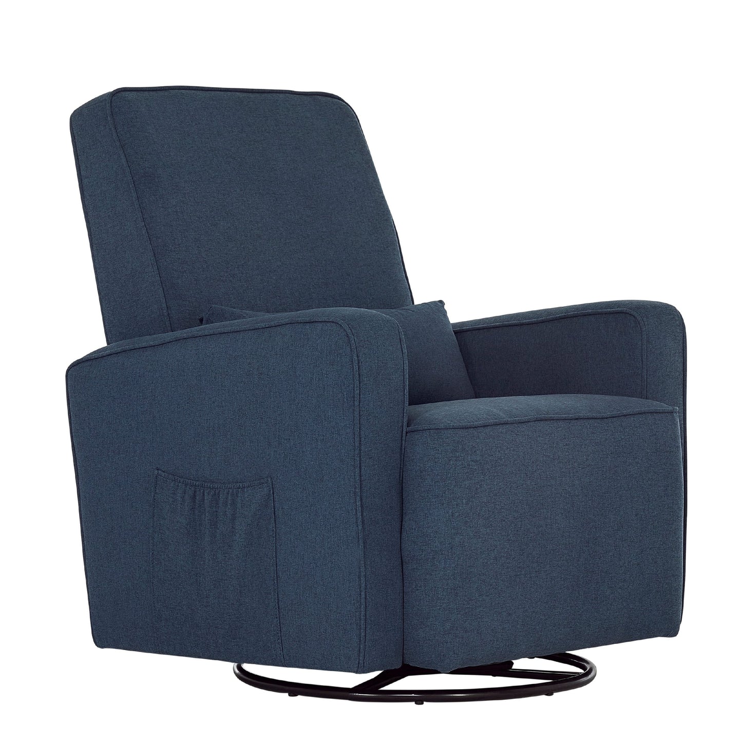Holland Upholstered Swivel Glider | Rocker I Included Lumbar Pillow I Modern Design, Thunder