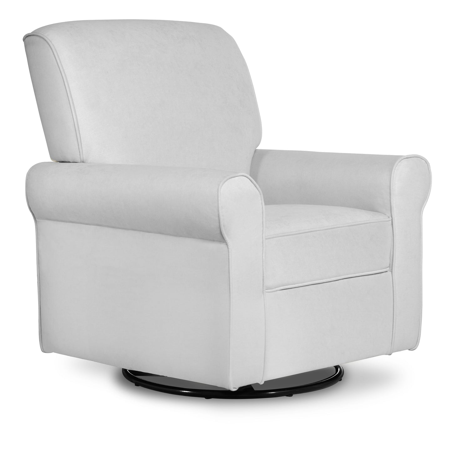 London Upholstered 360 Swivel L Glider I Rocker I Nursery Glider I Durable Soft Fabric in Gray Finish