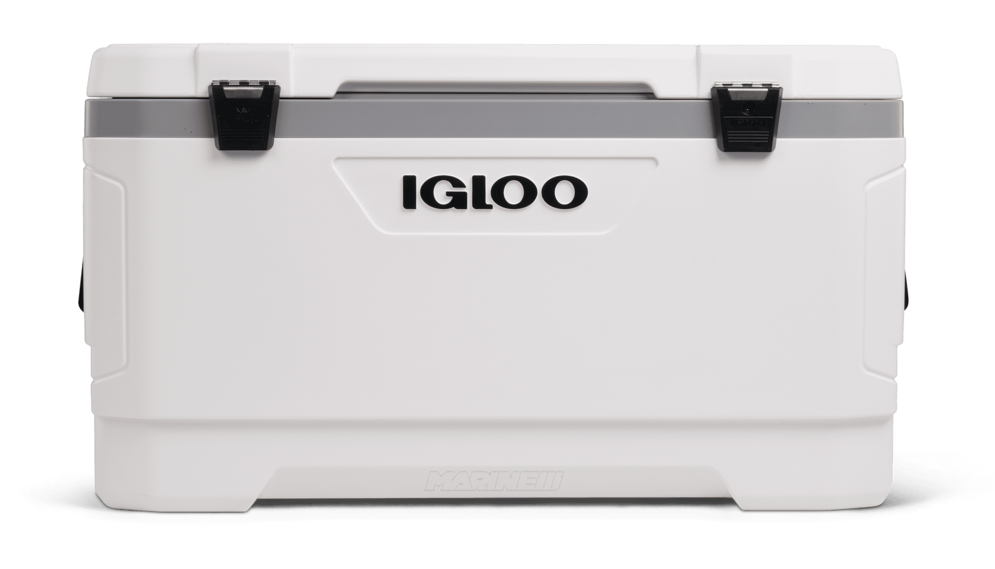 100 QT Latitude Marine Ultra Hard-Sided Cooler, White and Moonscape Gray
