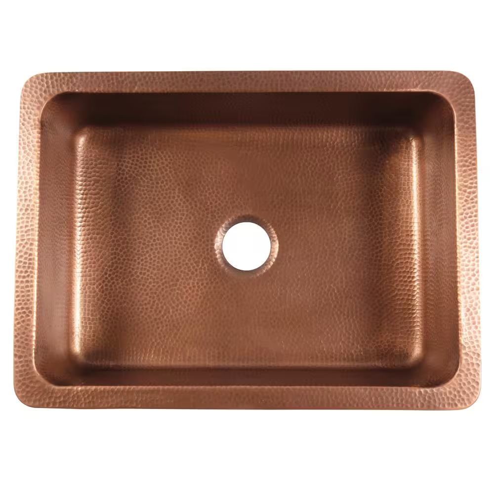Lange 30 In. Farmhouse Apron Front Undermount Single Bowl 16 Gauge Antique Copper Kitchen Sink