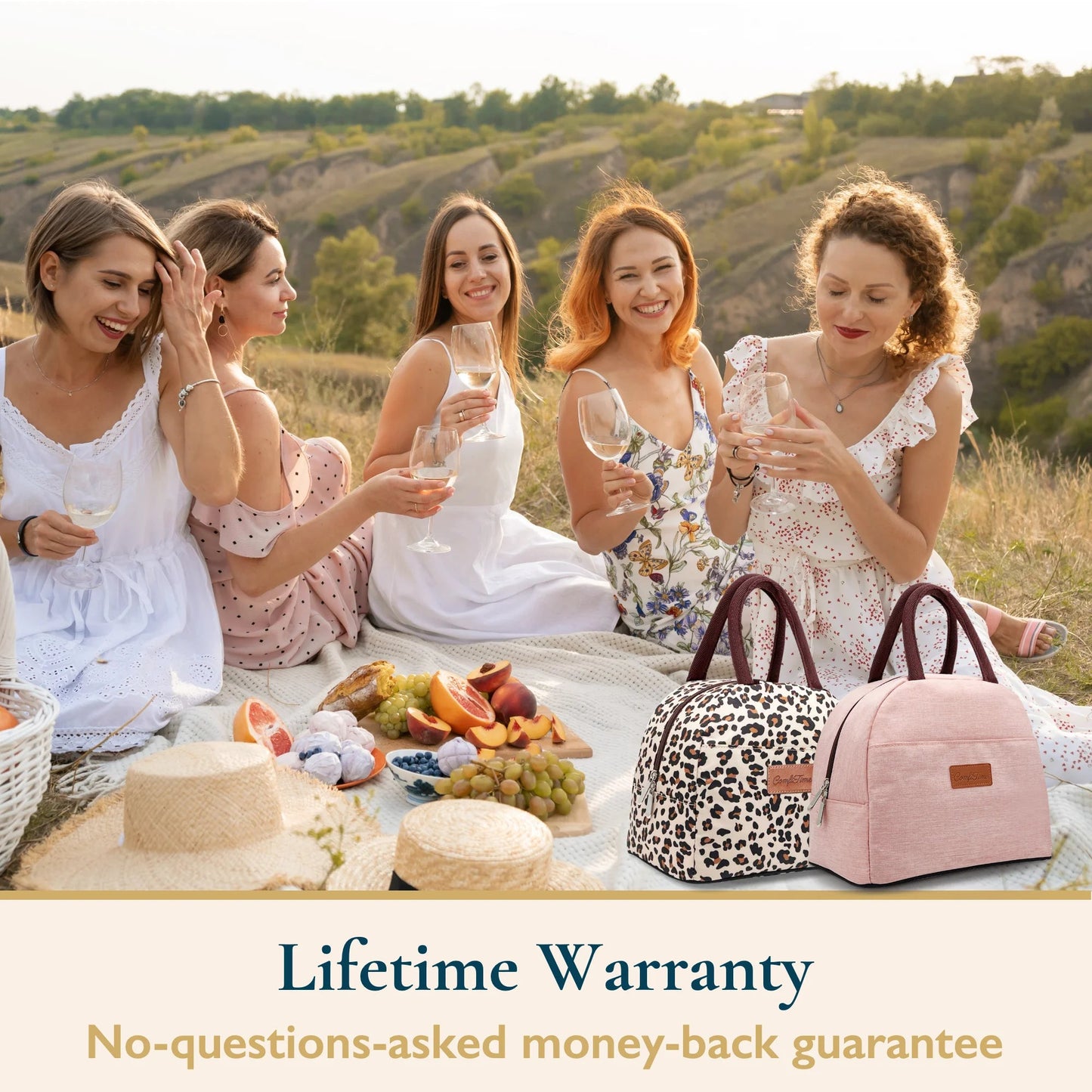 Lunch Bag - Insulated Lunch Box for Women, 8L or 14 Cans Large Capacity Cooler Bag for Adults & Teen, Cute Aesthetic Lunch Tote for Work, School, Extra Zippered Pocket for Wallet & Phone