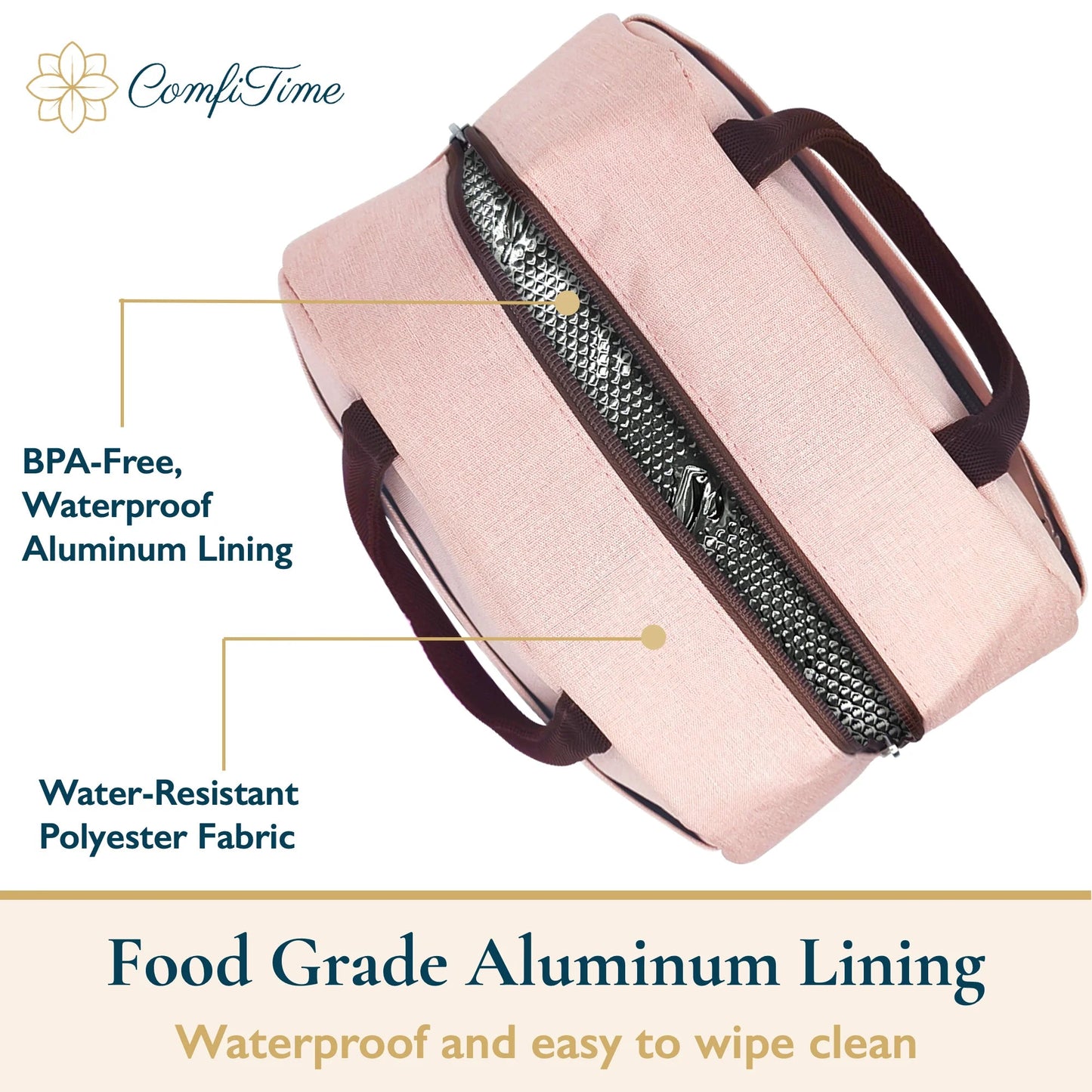 Lunch Bag - Insulated Lunch Box for Women, 8L or 14 Cans Large Capacity Cooler Bag for Adults & Teen, Cute Aesthetic Lunch Tote for Work, School, Extra Zippered Pocket for Wallet & Phone