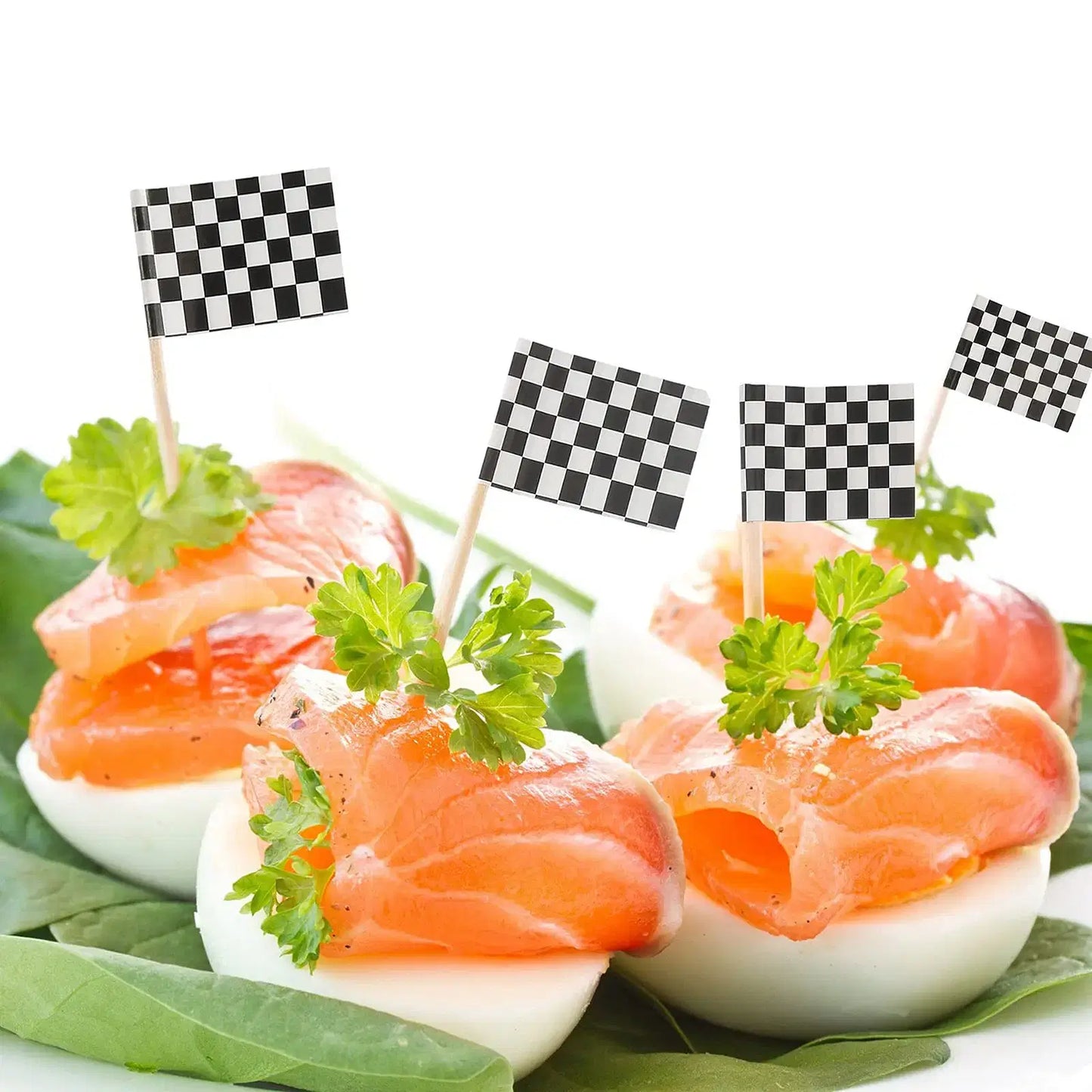 24Pcs Checkered Racing Flag Toothpicks Cupcake Picks Toothpick Flag Dinner Flags Race Car Cake Toppers Decorations Party Supplie
