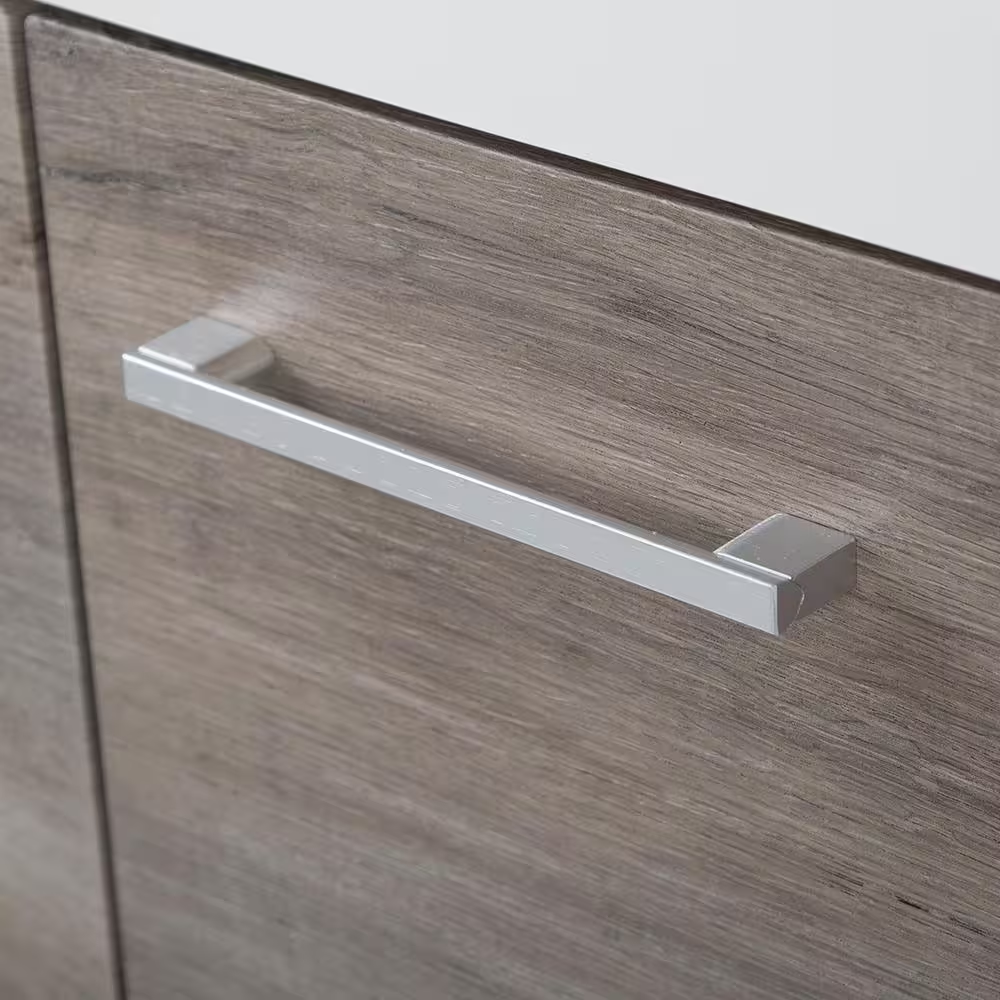 Stella 49 In. Single Sink White Washed Oak Floating Bath Vanity with White Cultured Marble Top (Assembled)