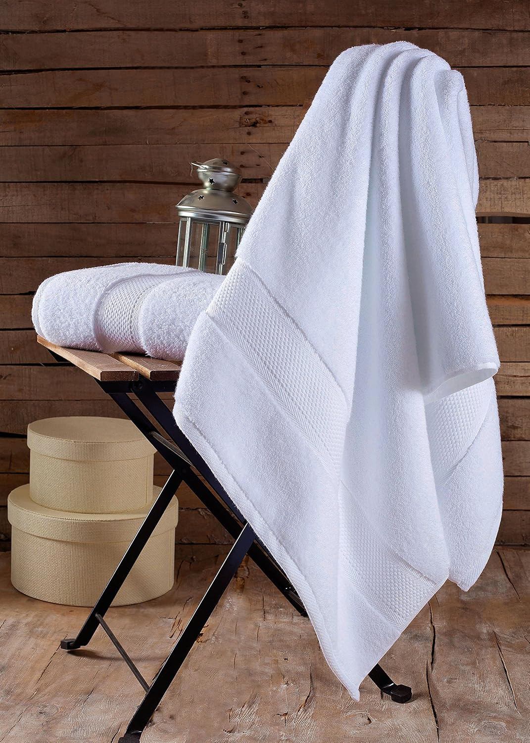 Turkish Towels Luxury Hotel-Spa Towel Set, Non-Gmo 100% Turkish Cotton | Ultra Soft Plush Absorbent Towels (White, 2 Pcs Bath Towel Set)