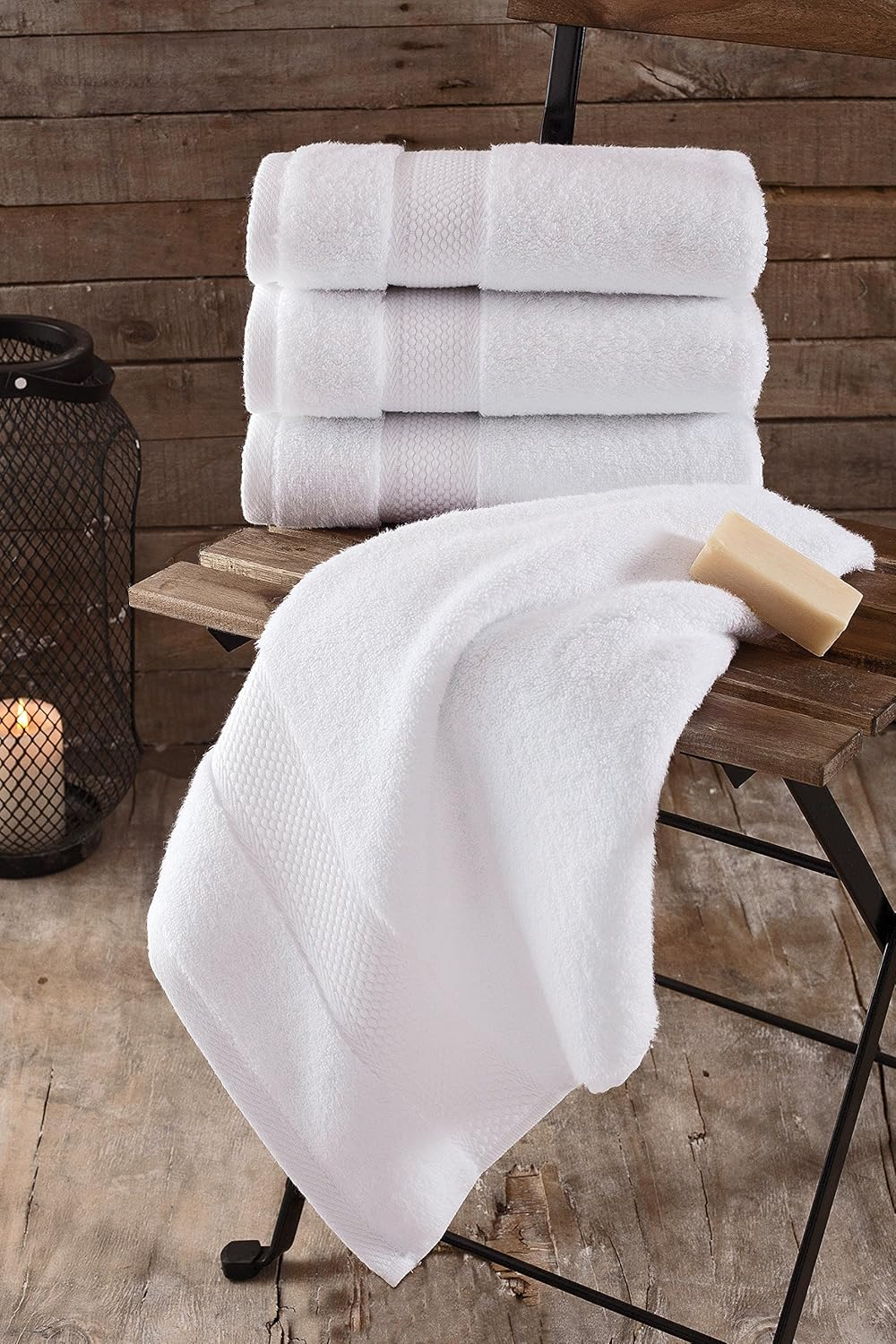 Turkish Towels Luxury Hotel-Spa Towel Set, Non-Gmo 100% Turkish Cotton | Ultra Soft Plush Absorbent Towels (White, 2 Pcs Bath Towel Set)