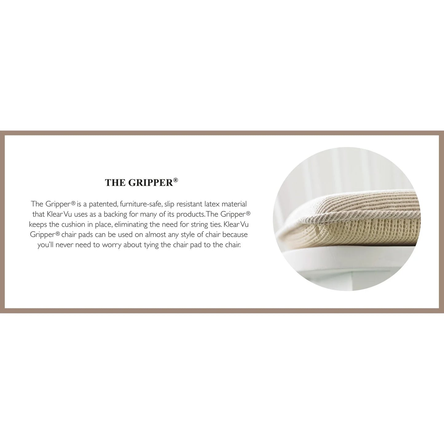 Gripper Non-Slip 15" X 16" Omega Tufted Chair Cushions, Set of 2