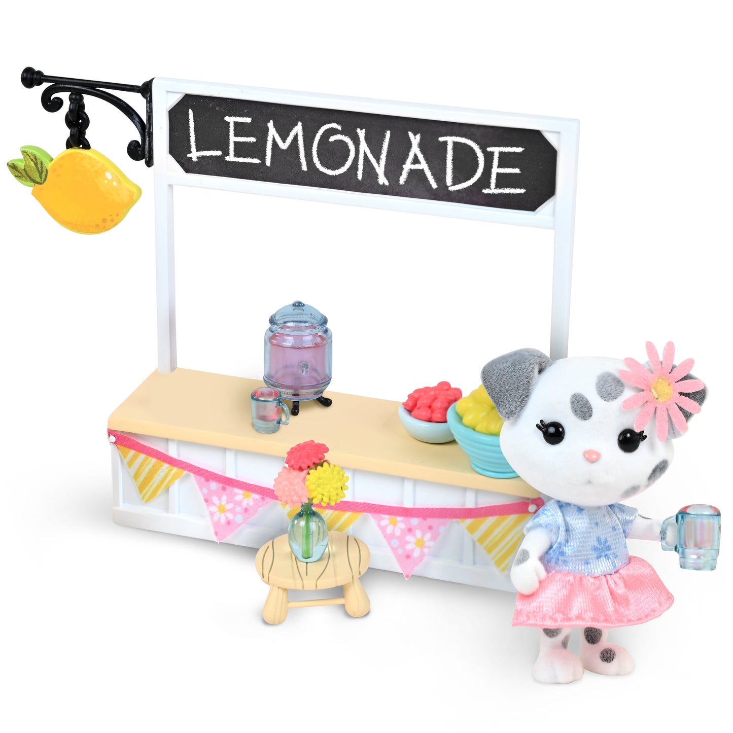 Sweet & Sour Lemonade Stand Playset with Dog Figure, 9 Piece, Ages 3+