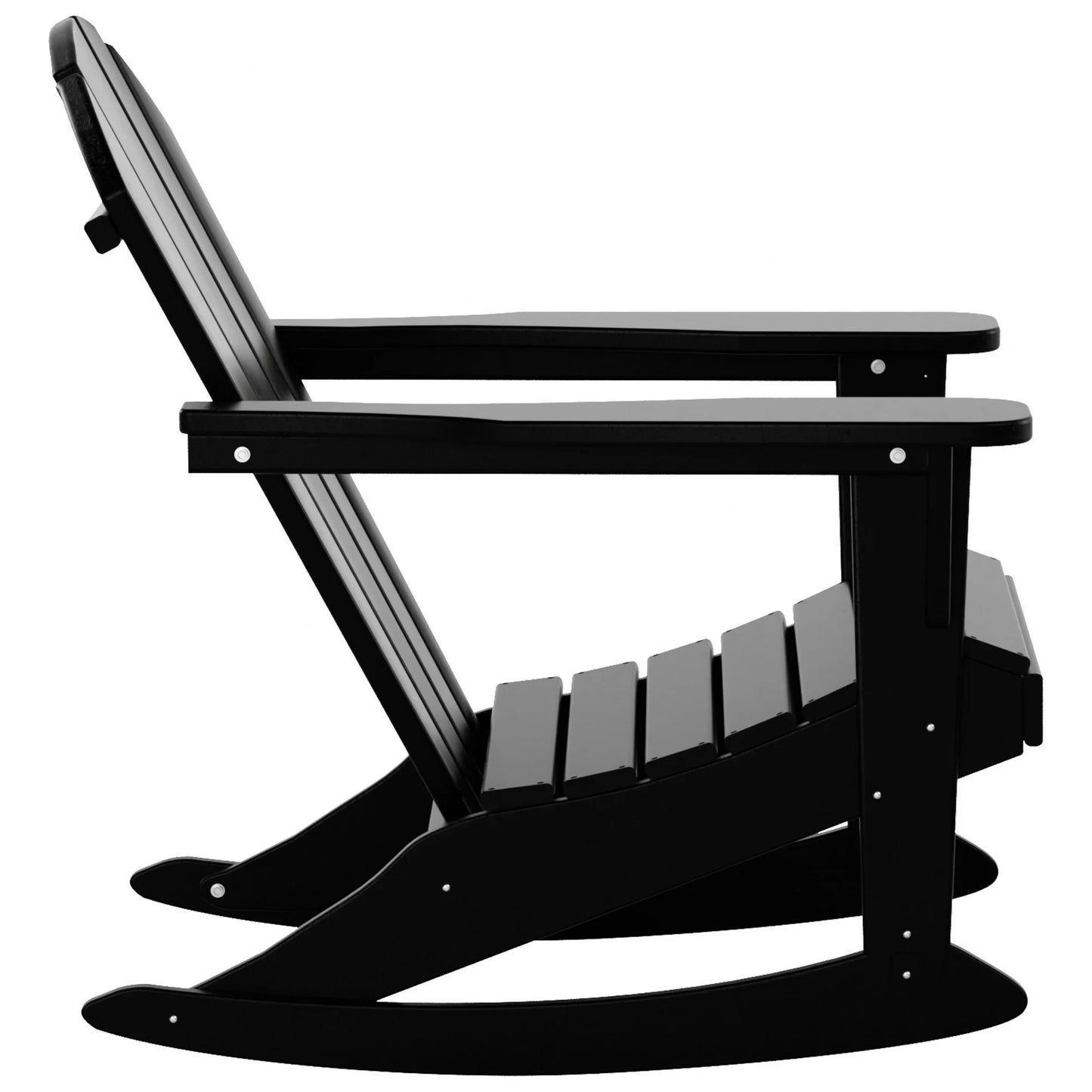 Laguna Adirondack Eco-Friendly Poly All-Weather Outdoor Rocking Chair Black