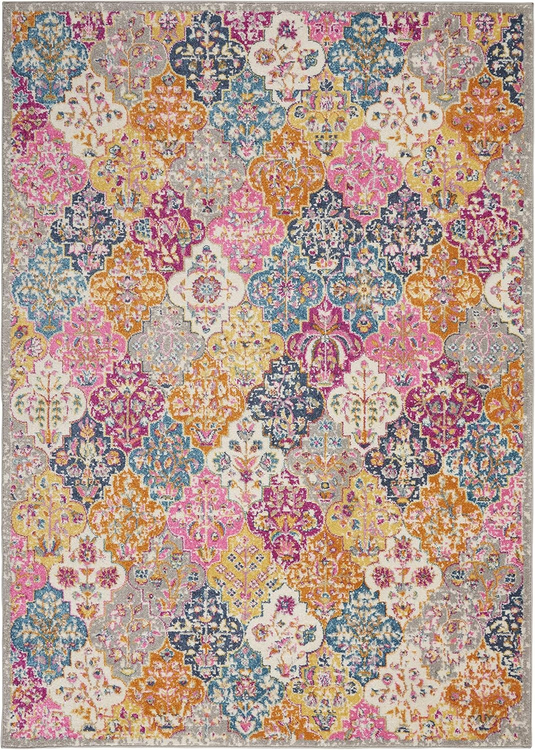 Passion Multicolor Bohemian Colorful, Farmhouse Area Rug 5'3"X7'3"