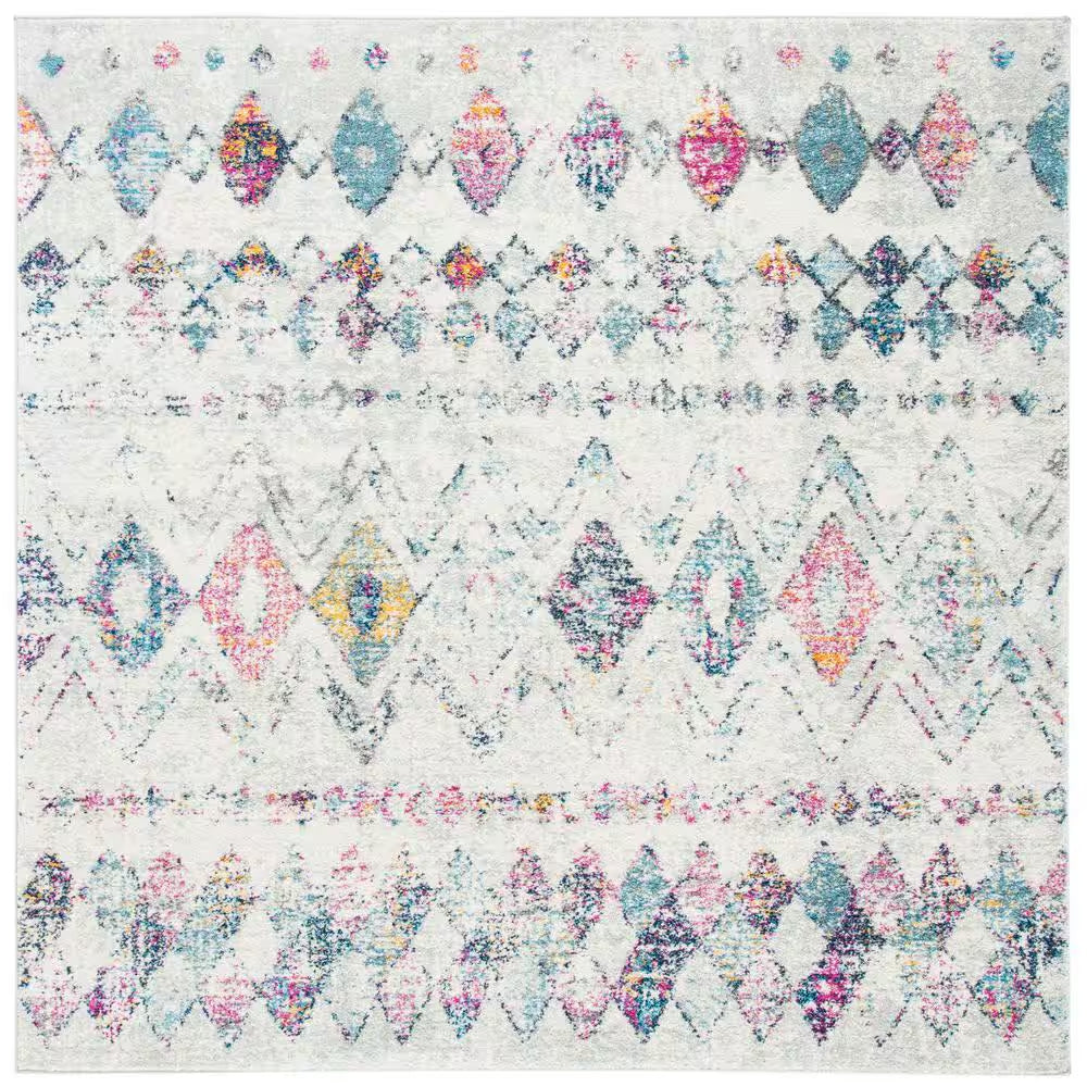 Madison Ivory/Fuchsia 5 Ft. X 8 Ft. Geometric Area Rug