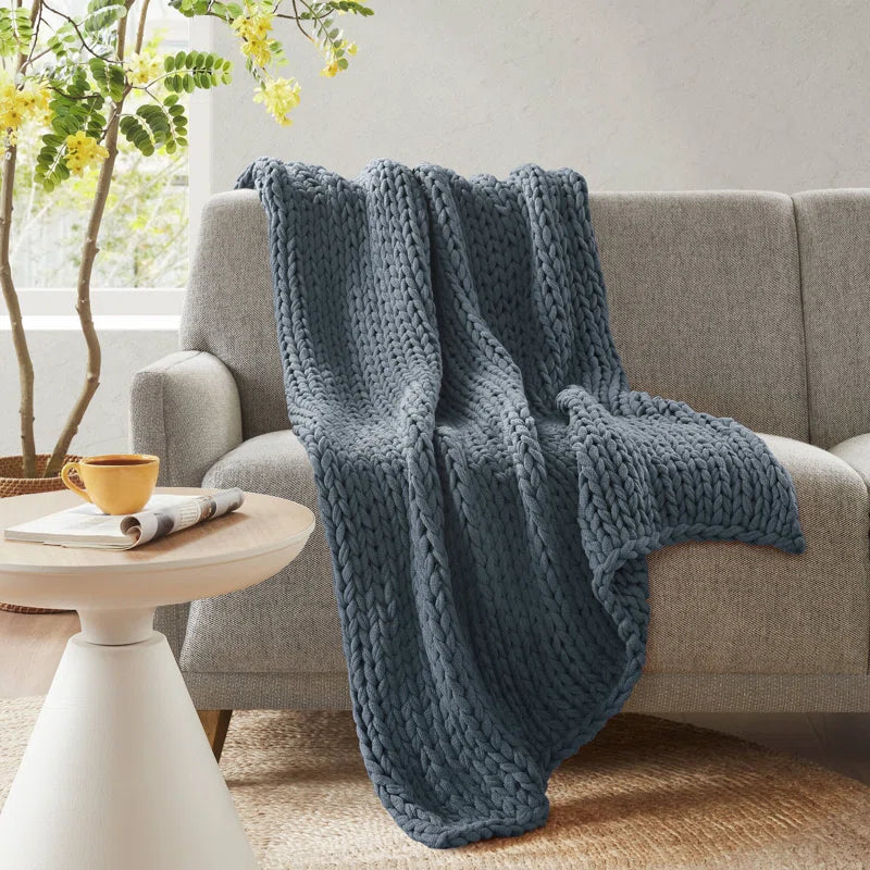 Madison Hand Made Chunky Double Knit Throw Blanket