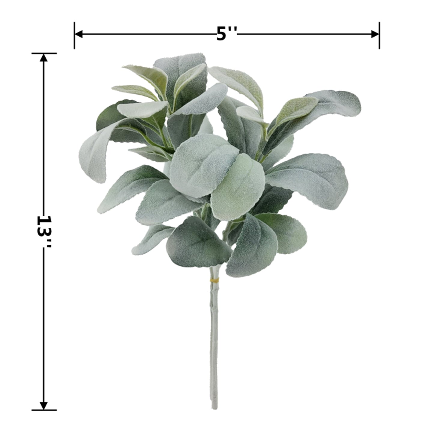 13In Indoor Artificial Foliage Pick, Lamb'S Ear Plant, Green Color. Weight 0.13Lb, Pot Not Included