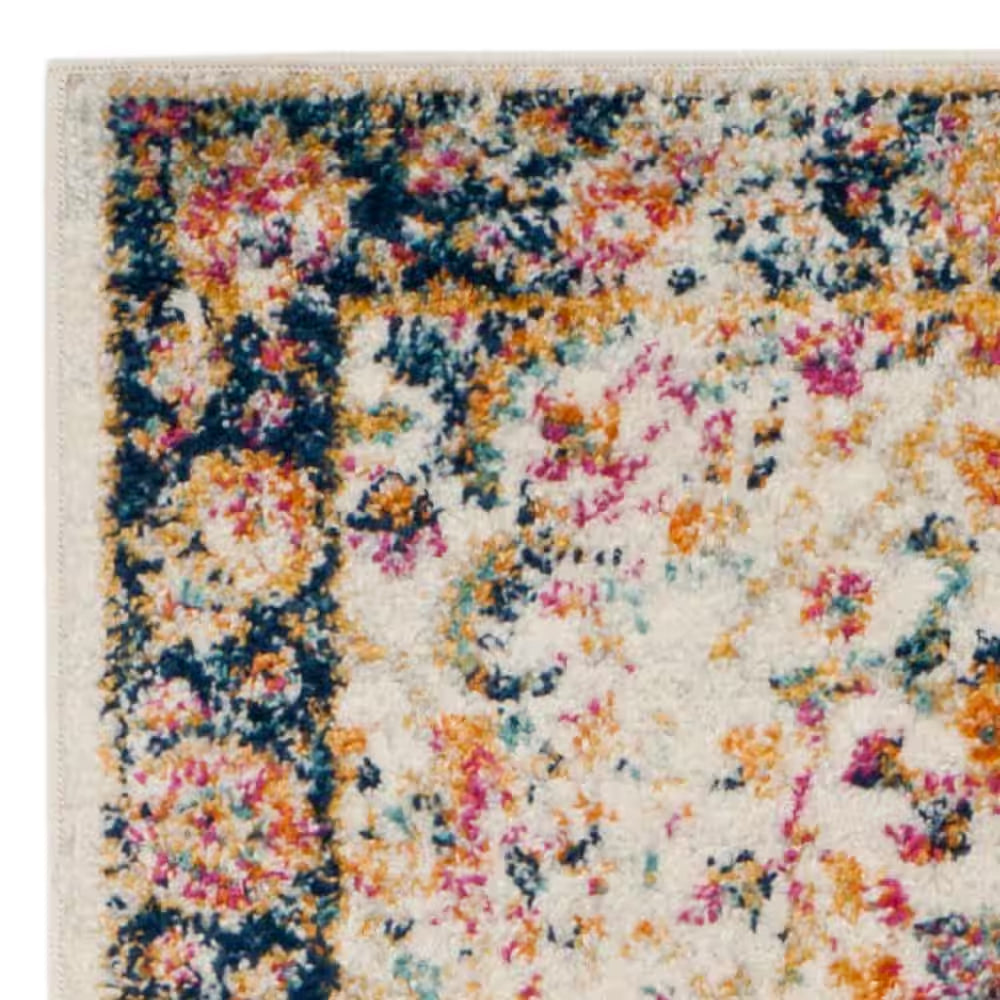 Madison Cream/Navy 2 Ft. X 6 Ft. Border Runner Rug