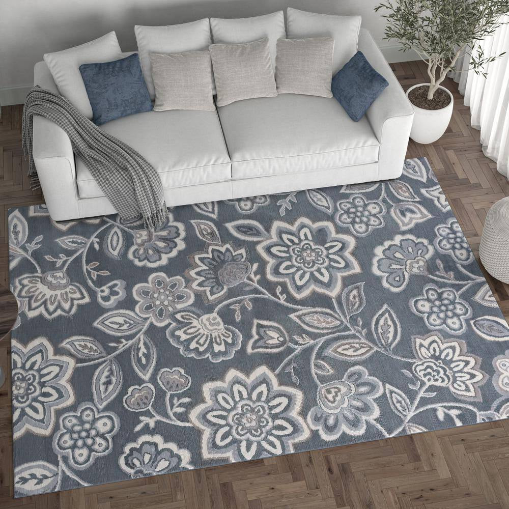 Madison Floral Gray 2 Ft. X 10 Ft. Indoor Runner Rug