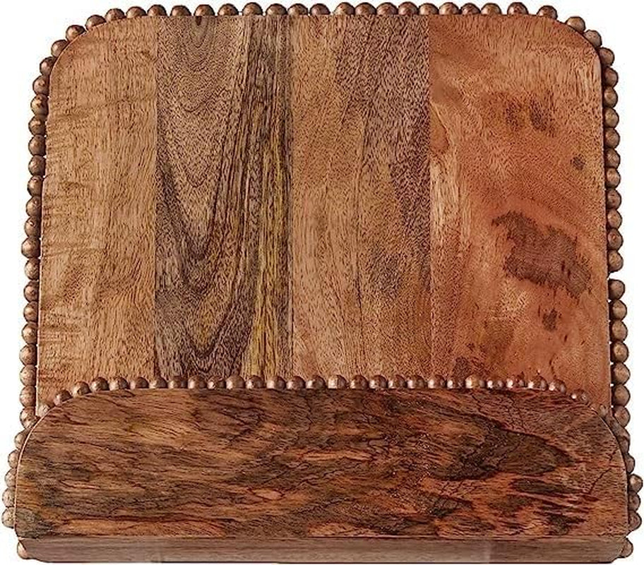 Beaded Cookbook Holder, 11" X 11", Natural Brown