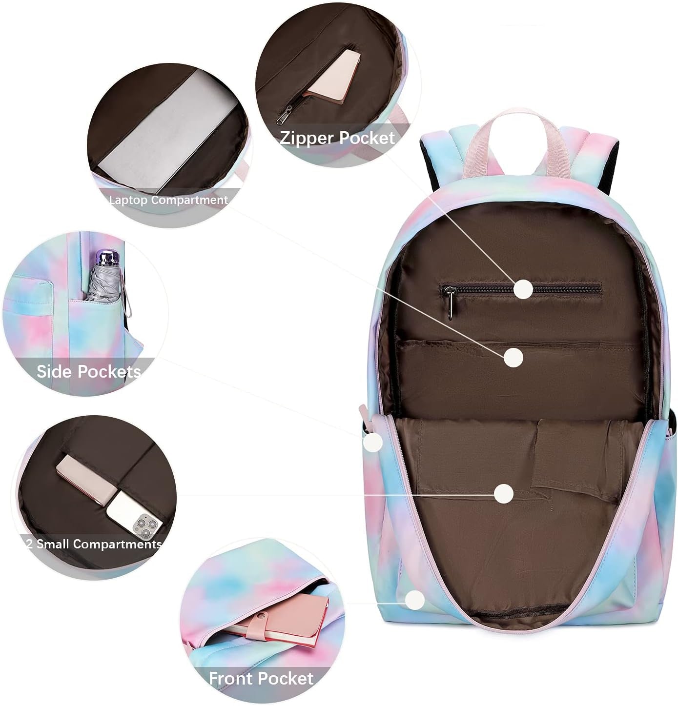 Cow Print Girls Backpack Set for Teens Backpacks School Bookbags with Lunch Bag (Cow Print)