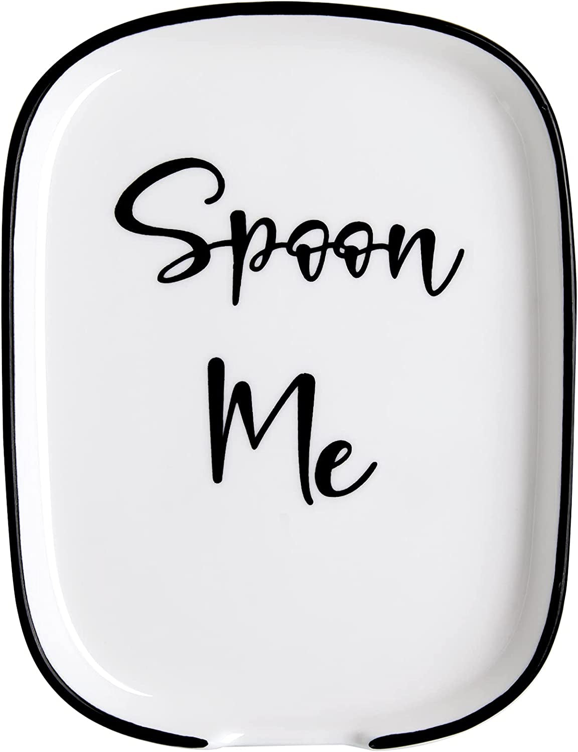 Ceramic Spoon Rest for Stove Top, Large Spoon Holder, Spoon Rest for Kitchen Counter, White Coffee Spoon Rest, Heat-Resistant Cooking Utensil Rest, Modern Farmhouse Kitchen Décor