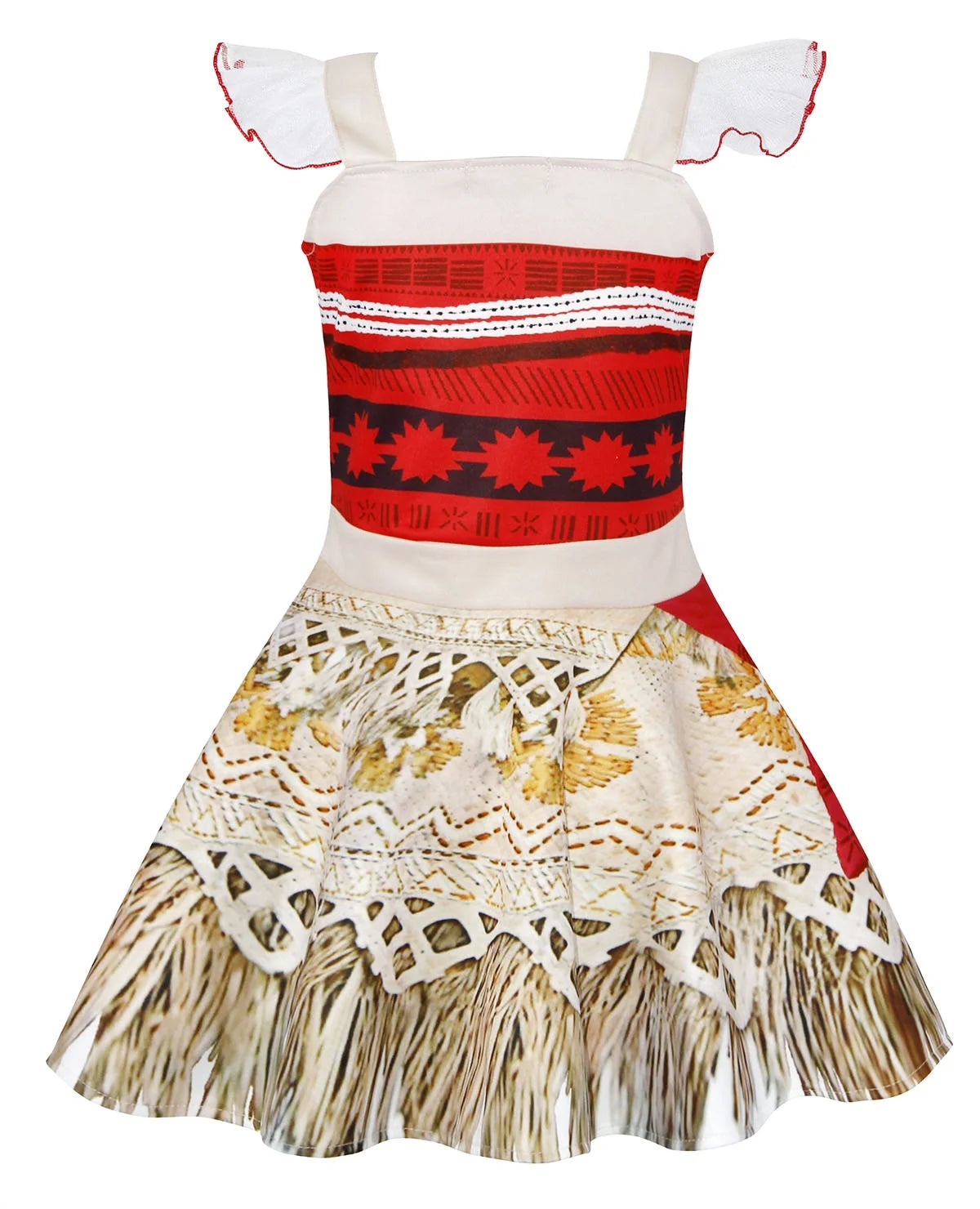 Moana Princess Dress for Little Girls Ocean Adventure Costume Cosplay with Accessories 9-10 Years