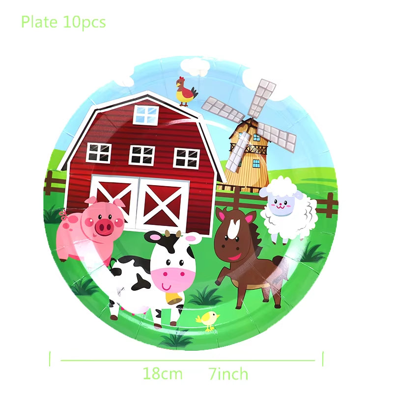 Farm Cow Theme Birthday Party Animal Party Cow Decoration Disposable Cups Plates Flags Tablecloth Baby Shower Balloon Decoration