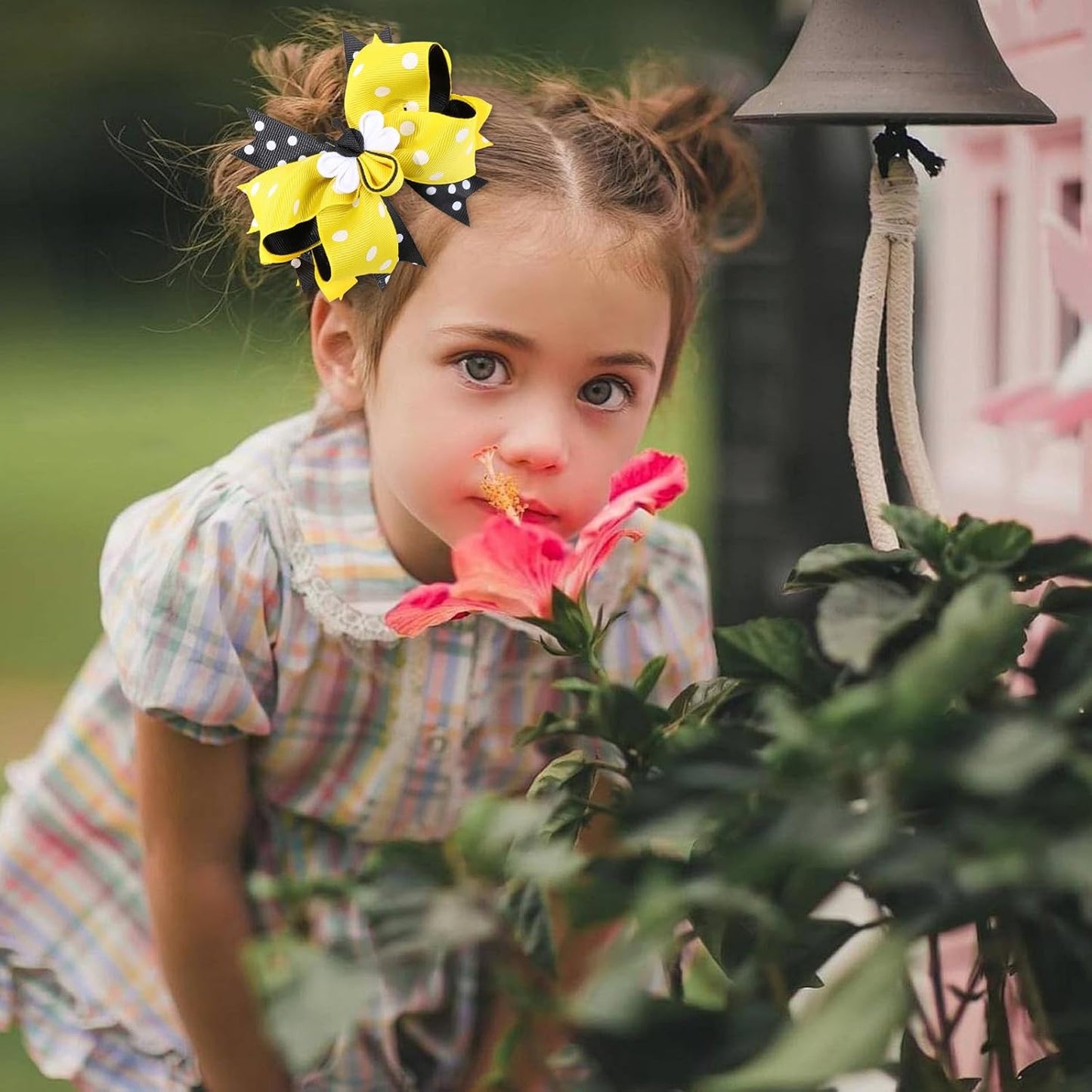 Cute Bows for Girls: Yellow Bee Hair Accessories, Ribbon Hair Clips, and Spring Barrettes for Hair Decorations