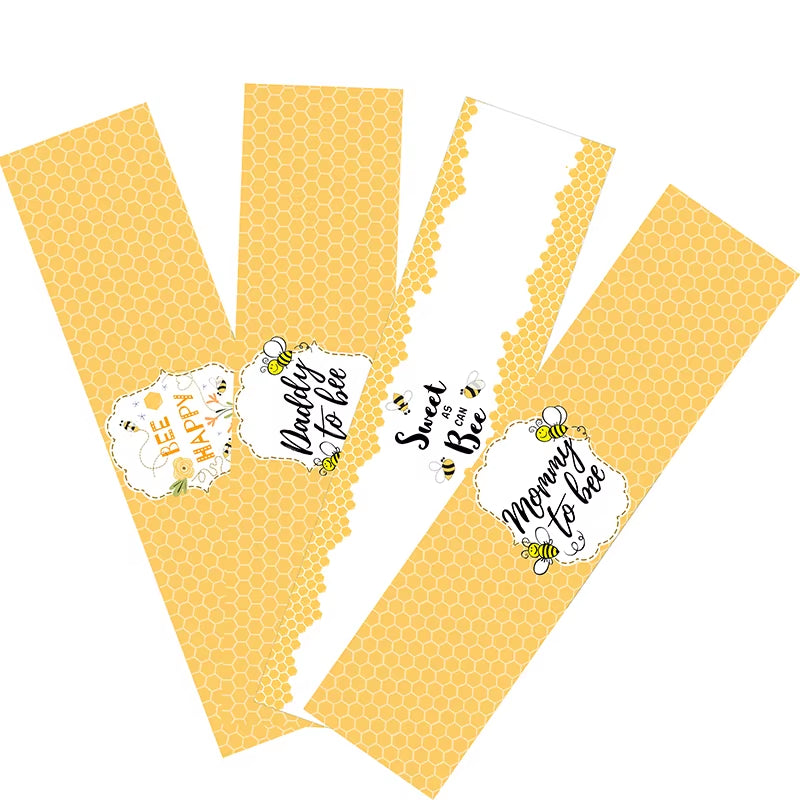 10Pcs Happy Bee Day Bottle Labels Stickers Happy Birthday Honey Bee Party Baby Shower Decorations Kids Toy Water Labers