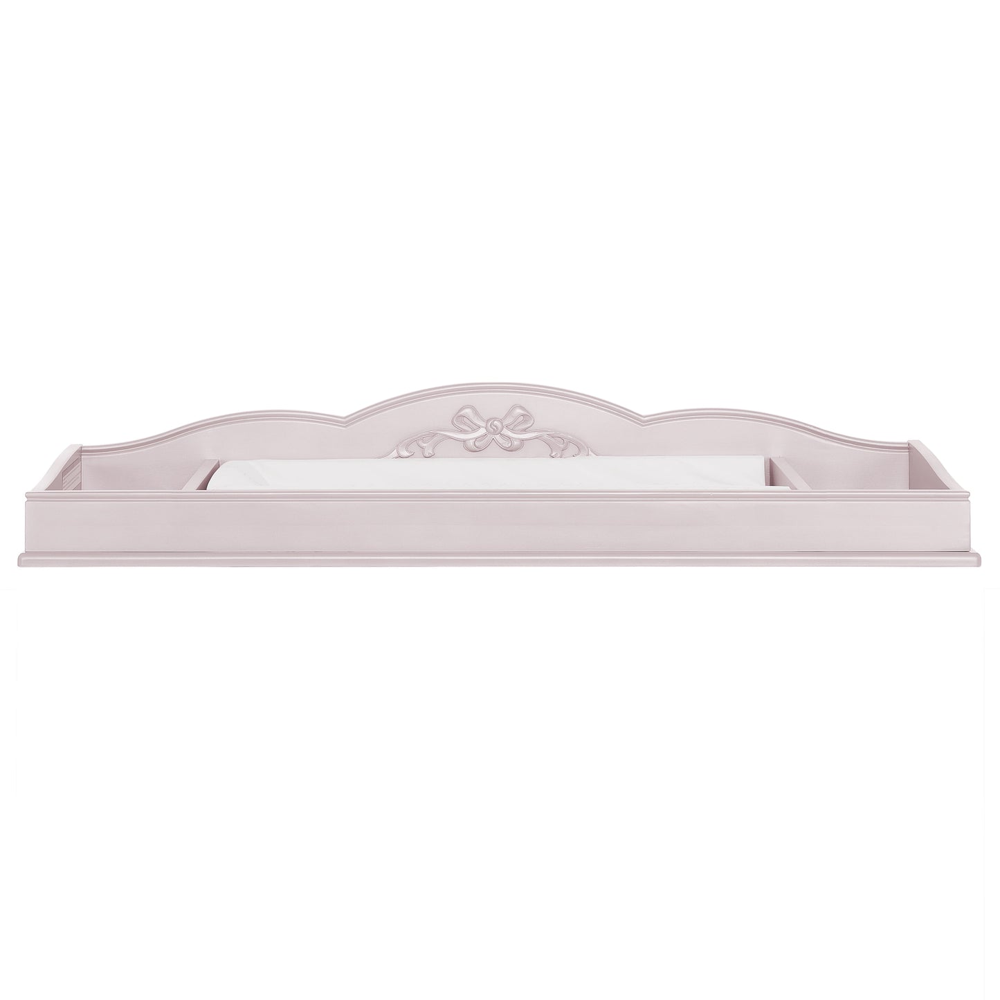 Aurora Changing Tray I Lasting Quality I Intricate Ribbon Bow Scrollwork in Dusty Rose