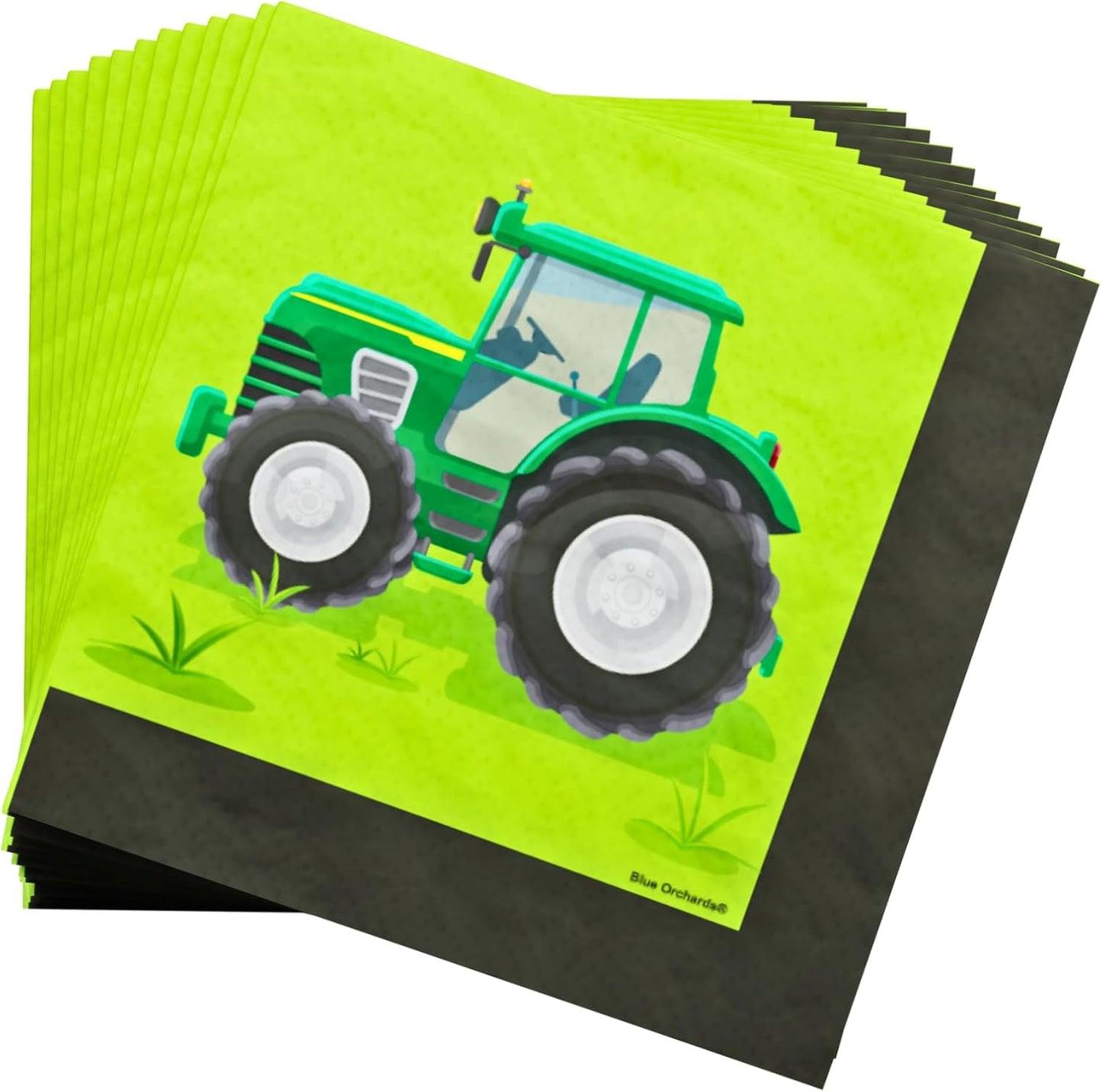 Tractor Standard Party Supplies Pack (100 Pieces for 16 Guests) - Tractor Birthday Party Supplies, Tractor Plates and Napkin, Tractor Decorations, Farm Animal Party, Baby Shower,