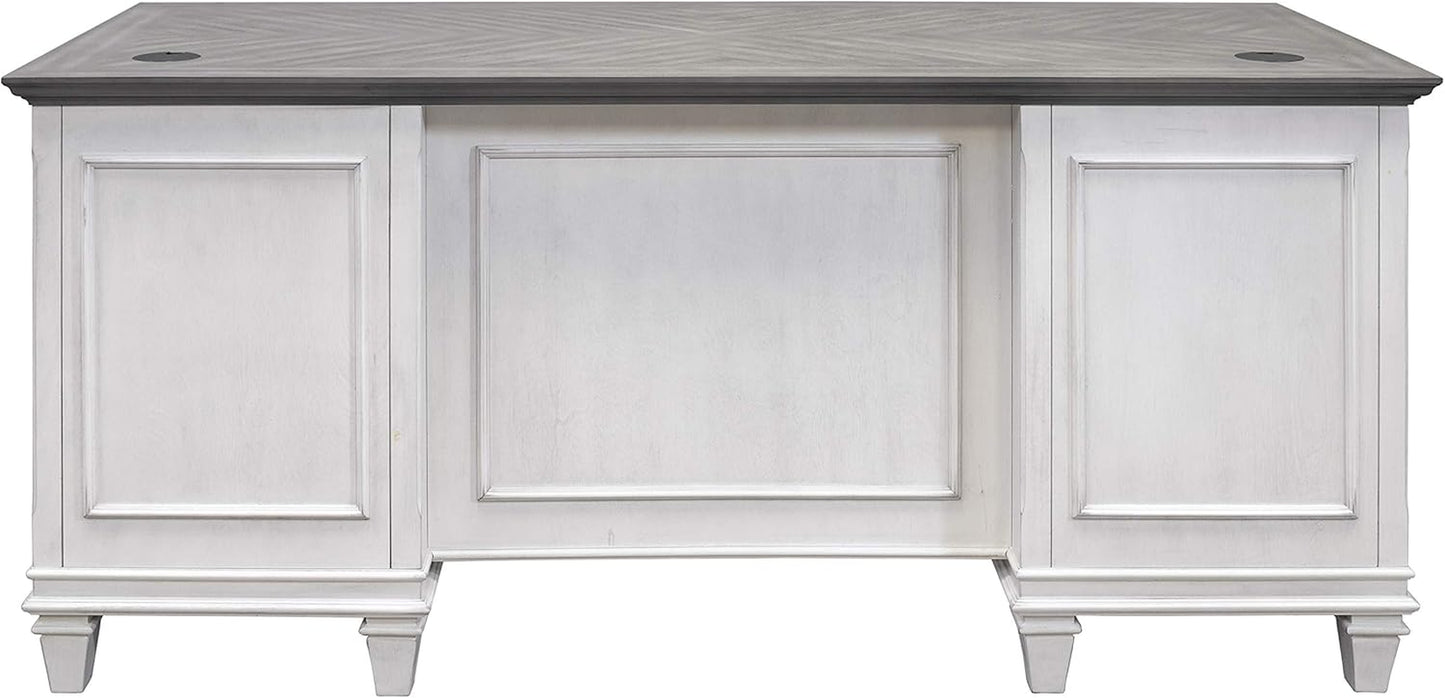 Double Pedestal Desk, White