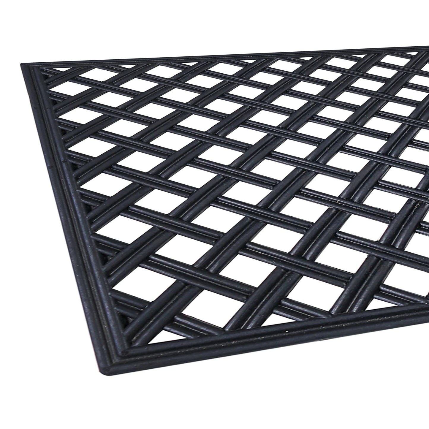 Home Furnishings Wrought Iron Rubber Door Mat, 18" L X 30" W, Rectangle, Lattice