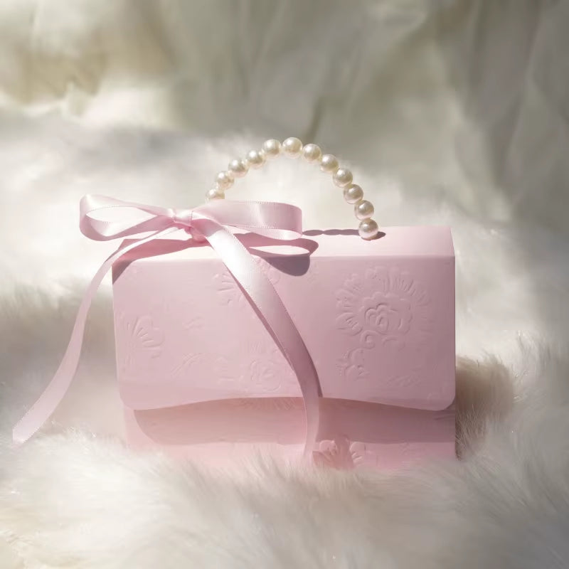 10Pcs Portable Wedding Party Favor Boxes Chocolate Treat Candy Boxes with Ribbons for Wedding Bridal Shower Baby Shower Birthday
