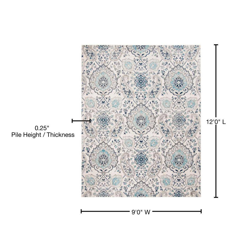 Madison Cream/Light Gray 9 Ft. X 12 Ft. Border Area Rug