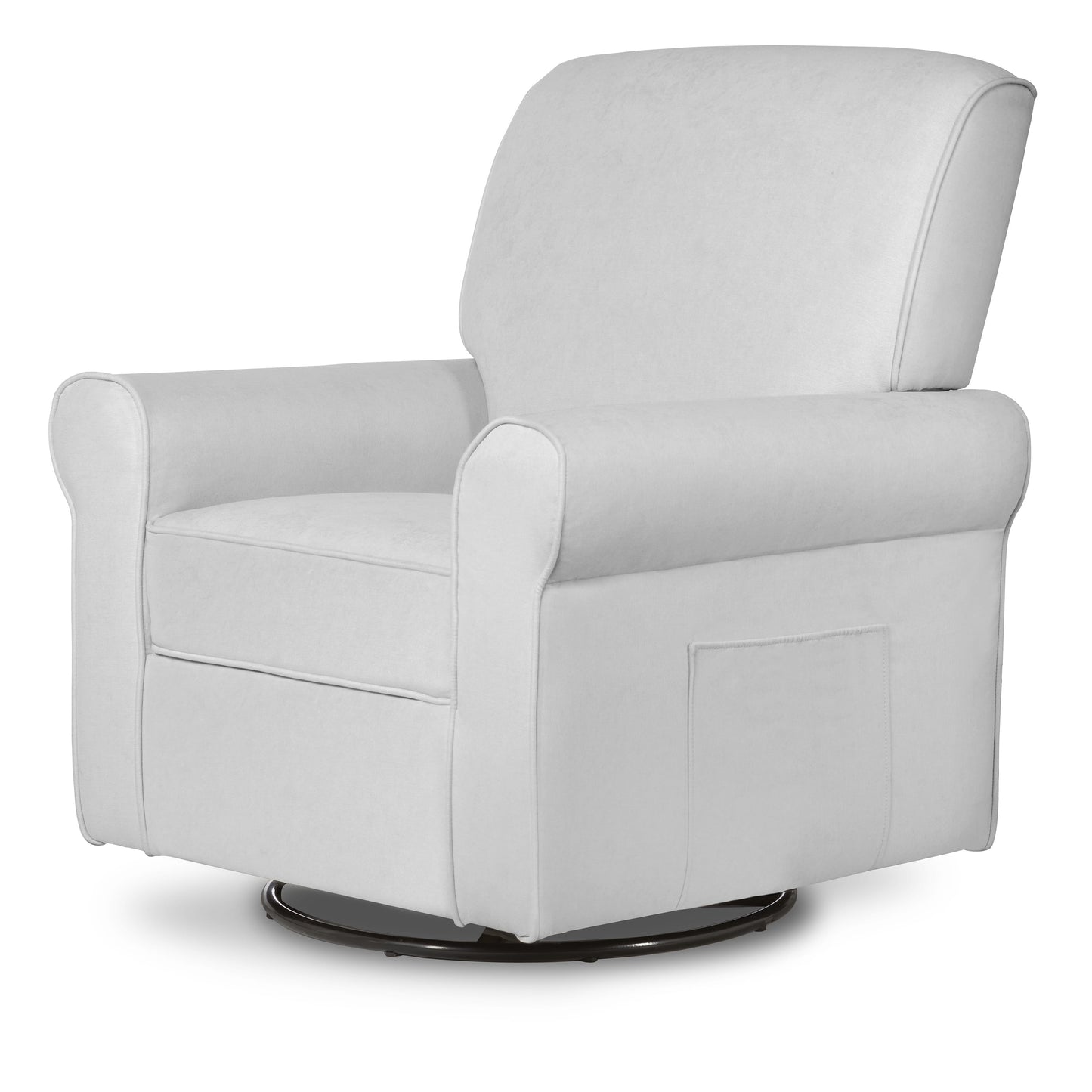 London Upholstered 360 Swivel L Glider I Rocker I Nursery Glider I Durable Soft Fabric in Gray Finish