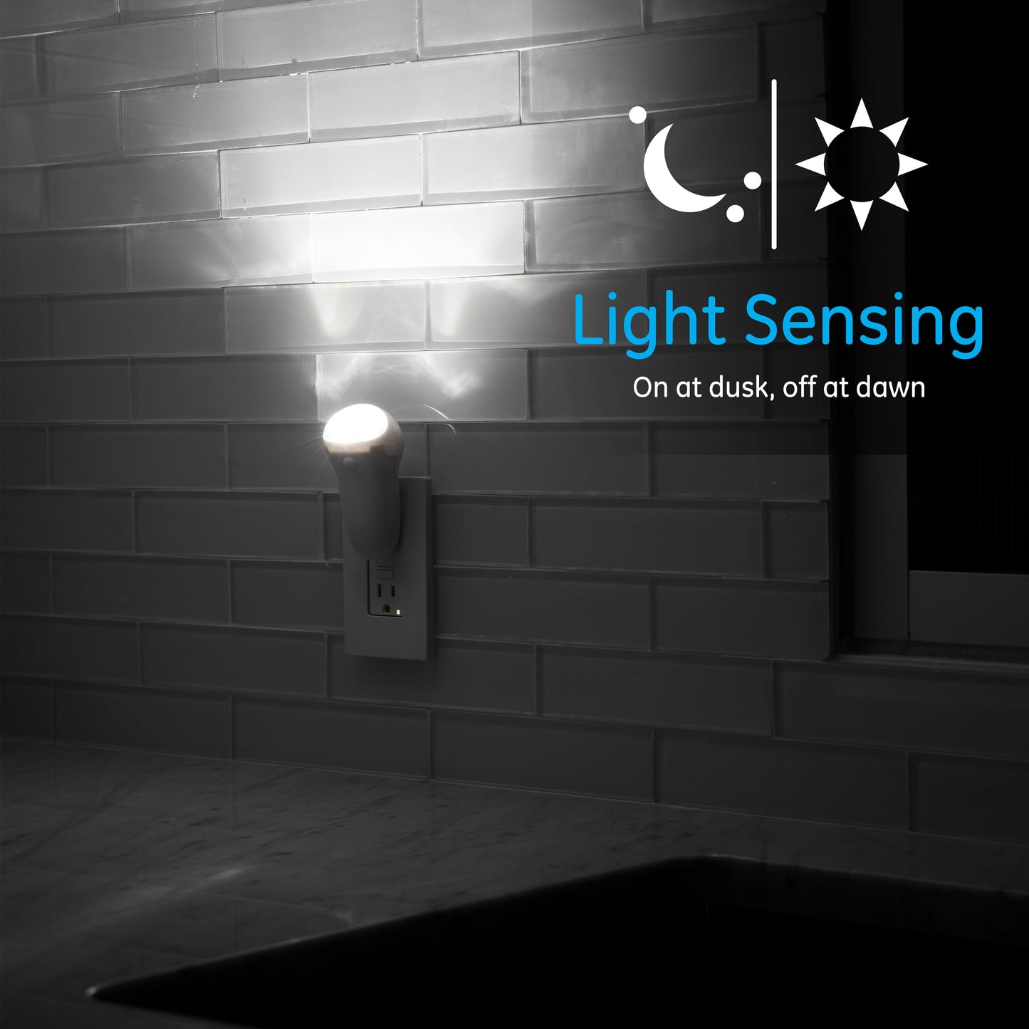 GE 3-In-1 Rechargeable LED Power Failure Night Light, Plug-In, Auto, On/Off, White, 11281