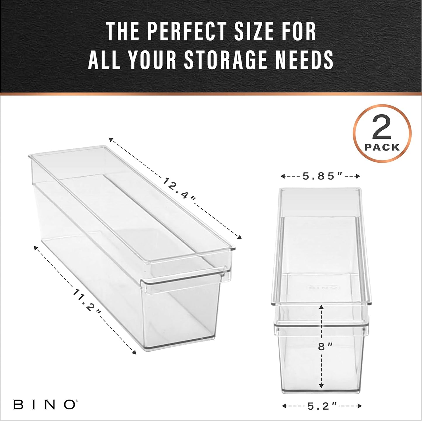 | Plastic Storage Bins, Small | the HANDLER COLLECTION | Multipurpose Organizer Bins | Kitchen Pantry Organizers and Storage | Clear Containers for Organizing Home | Freezer Organizer