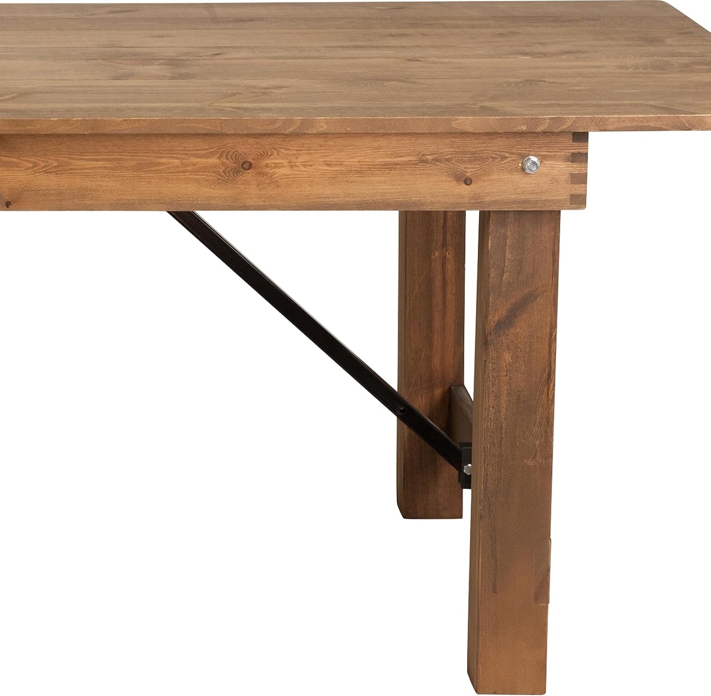 Hercules Series 9' X 40" Rustic Solid Pine Folding Dining Table, Rectangular Antique Farmhouse Dining and Event Extension Table